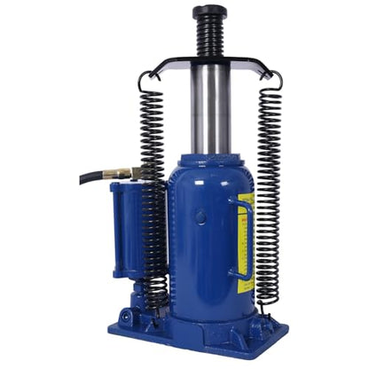 20 Ton Air Hydraulic Bottle Jack, Professional Lifting Jack for Heavy Machinery & Large Trucks, 10.2-19.7 Inch Height Range with Extendable Screw(Blue) - color: Blue, size: 20 Ton
