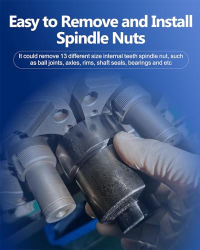 13pcs Grooved Lock Nut Socket Set with Internal Teeth, Spindle Nuts Socket Kit Ball Joints Axle Locknut Remove Install Locking Hub Socket for KM KML HM HML HMLL Groove Nut with 1/2'' KM0-KM12 - size: Internal Teeth
