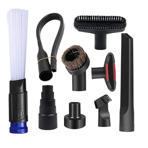 9 PCS Vacuum Attachments for Shop Vac Accessories with 2 1/2" to 1 1/4" Vacuum Hose Adapter, 1 7/8" to 1" Adapter for Shop Vac, Household Cleaning Accessories Brush Kit for Shop Vac Attachment - size: 9PCS