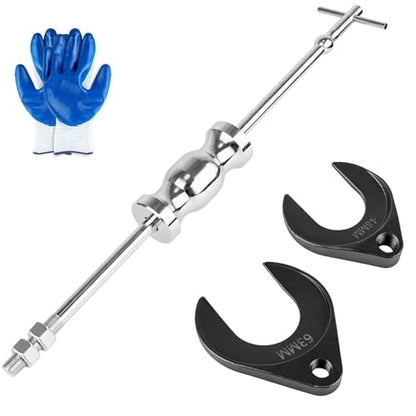 Clatoon Inner CV Axle Puller Tool with 5/8"-18 Slide Hammer | Axle Removal Tool with 63mm 48mm CV Joint Fork Adapter, Puller Set for Front Wheel Drive Bearing Joint Extraction