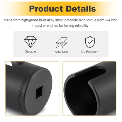 Heavy Duty Tie Rod Socket,Tie Rod Adjustment and Removal Tool for Class 6 – 8 Transportation Trucks & Equipment, 10353