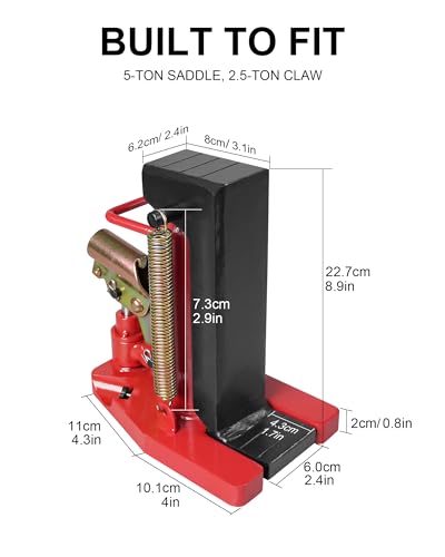 YATOINTO Toe Jack, 2.5-Ton Claw & 5-Ton Saddle, 2-in-1 Hydraulic Bottle Jack for Top and Low-Profile Lifting, with Connectable Handle for Auto Repair, Farm, Home