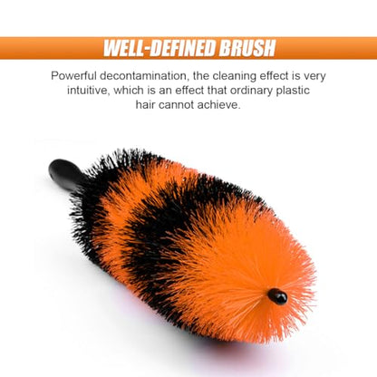 Master Car Wheel Brush, 16" Long Soft Bristle Car Wheel Rim Cleaner Brush, Easy Reach Wheel and Rim Detailing Brush, Car Washing Brush Tire Detail Brush for Wheel Rim Exhaust Tips (Orange & Black)
