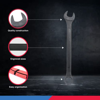 Neiko 03574A Jumbo Combination Wrench Set | 16 Piece | SAE | 1/4” to 1-1/4” | Raised Panel Construction - size: 16 Piece, style: SAE