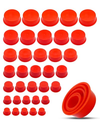 Automotive Cap Plugs Kit 0.64" to 2.39" Fit for AutoLine Pro Autool MR CARTOOL OTC, Tapered Wide Thick Flange Caps, 42 Pcs