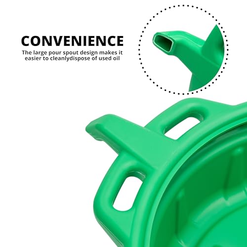 NEIKO 20761A 4 Gallon (16L) Anti-Splash Drain Container with Non-Spill Pour Spout, Heavy-Duty Plastic Drip Catcher for Vehicle Fluid Changes, Antifreeze Green - style: 4 gal/16 L Coolant Drain Pan
