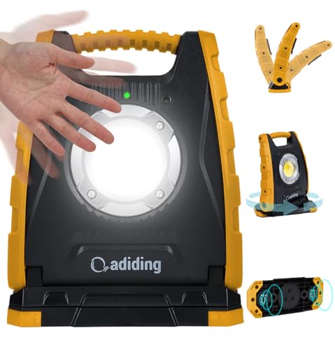 Adiding Rechargeable LED Work Light 4400mAh, Portable Underhood Work Lights | Magnetic Light with Sensor & 360° Rotation Base, Rechargeable Mechanic Light for Car Repairing,Inspection,Emergence,Camping - color: Orange