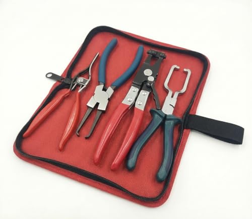 Set 4Pcs electrical connector disconnect tool,Fuel Line Pliers,9" Fuel Filter Caliper,electrical disconnect pliers for cars,Hose Pipe Clamp Clip