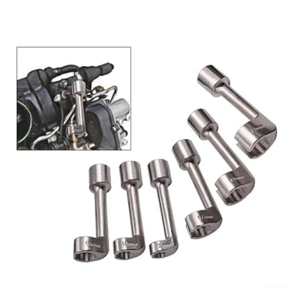 Diesel Fuel Line Socket Set 1/2 Drive Flare Nut Wrench for Automotive Tube Pipe Repair, Open End Ring Sizes 12 14 16 17 18 19mm, Metal Hand Tool(14mm) - color: 14mm