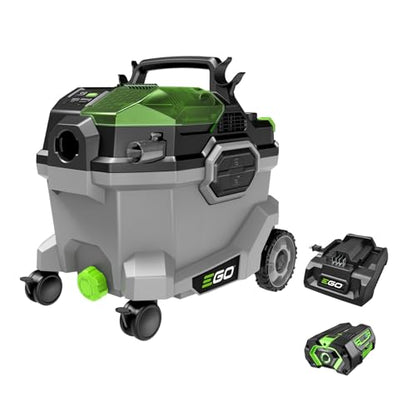 EGO Power+ Shop Vacuum Wet Dry, Car Vac, Portable Cordless Cleaner, 9 Gallon 110 CFM, Includes 56V 5.0Ah Battery and Charger - WDV0904 - style: Wet/Dry Vacuum w/5.0Ah Battery