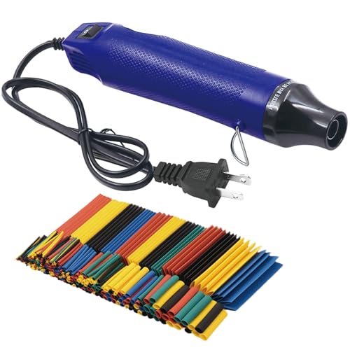 Wire Heat Shrink Tubing Kit + Mini Heat Gun for Shrink Tubing + 328pcs 2:1 Wire Shrink Wrap Tubing + for Wires,Shrink Wrap and Cable Repair. - size: Shrink Ratio 2:1