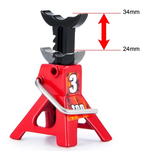 MORLORDY 2Pcs RC Jack Stands 3 Ton Adjustable Height Simulation Jack Stands for TRX4-M SCX24 1/18 1/24 Scale RC Crawler Car