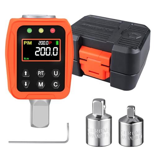 ATsafepro Digital Torque Adapter – 7-147 Ft-Lb, Converts Any 1/2" Ratchet Tool to Torque Wrench, 3/8" & 1/4" Adapters, ±2% Accuracy, Buzzer & LED Alerts, for Motorcycles, Bike & Versatile DIY Use - style: 1/2-Inch 7-147 Ft-Lb