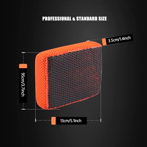 SPTA Clay Bar Scrubber, Ultra Clay Scrubber, Fast and Effective Removal of Paint Contaminants, Light Overspray, and More; Dual Sided Design for Scrubbing and Clay Work; Deep Clean Glass (2-Pack)