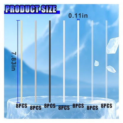 56PCS 7.9" Plastic Welding Rods, 0.11'' Diameter Plastic Welder Repair Rod, (PP PU ABS PE TPO PA PC) 7 Types of Plastics Welding Kit for Car Bumpers Daily Repair
