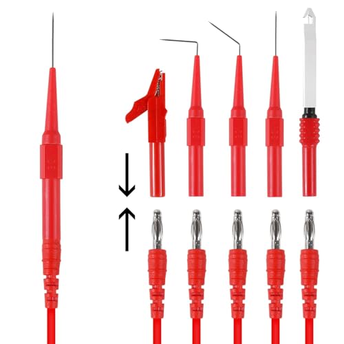 30PCS Back Probe Kit, Banana Plug to Copper Alligator Clip Automotive Test Leads Set with Alligator Clips & Wire Piercing Probes, 15PCS 30V Back Probe Pins for Car Repairing Diagnostic Circuit Testing - size: 30PCS Back Probe Kit