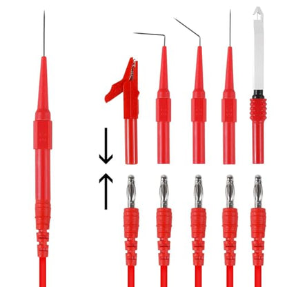 30PCS Back Probe Kit, Banana Plug to Copper Alligator Clip Automotive Test Leads Set with Alligator Clips & Wire Piercing Probes, 15PCS 30V Back Probe Pins for Car Repairing Diagnostic Circuit Testing - size: 30PCS Back Probe Kit