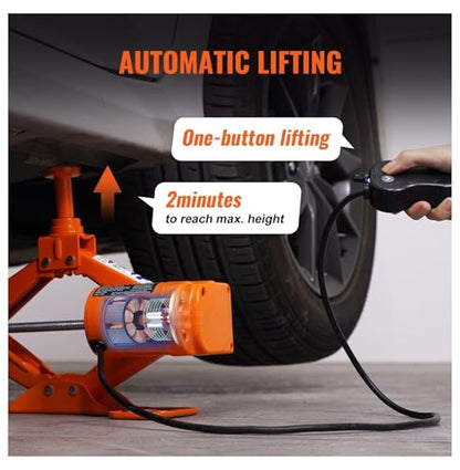 Electric Car Jack 3 Ton (6600lbs) with Impact Wrench, 12V Scissor Jack Kit - Sedan, SUV, Truck Tire Change - Portable Lifting Jack with Double Control