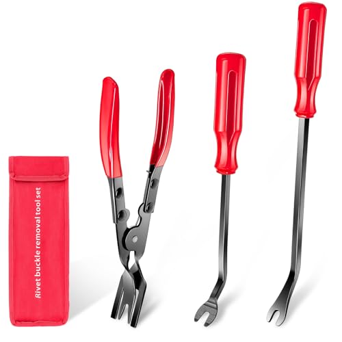 3 Pcs Clip Remover Tool, Clip Pliers Set Fastener Removal Tool , Auto Trim Removal Tool Kit Pry Tool Set Car Door Panel Dashboard Repair Kit