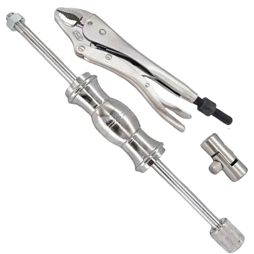 Slide Hammer Locking Pliers Set, 9 inch Locking Pliers, Sturdy 2 Pound Slide Hammer,Swivel Grip Attachment for Nail, Bolt, Pin, Seal, CV Axle Removal Tool