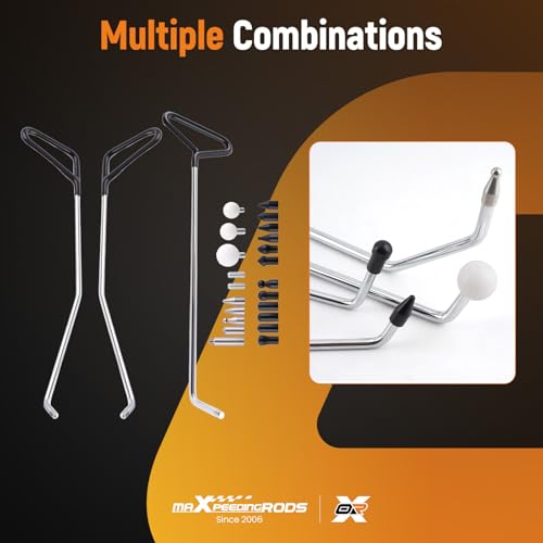 maXpeedingrods Paintless Dent Repair Tools, Dent Removal Rods with Awl Head, Car Auto Body Dent Removal for Hail Dents and Door Ding (3pcs Rod 20 pcs Head) - size: 26 PCS