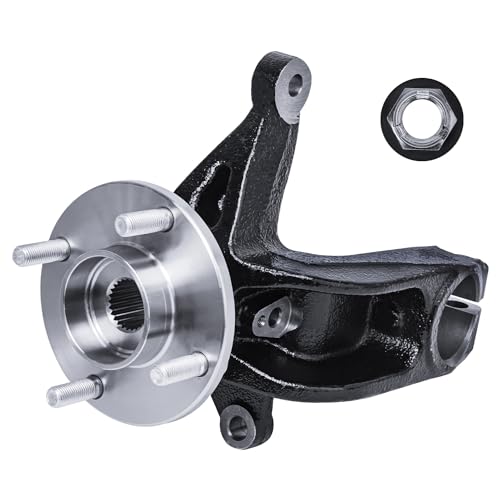 Detroit Axle - Front Right Steering Knuckle for 2006-2011 Ford Focus | Passenger Side Steering Knuckle & Wheel Bearing Hub Assembly 2007 2008 2009 2010 Replacement - size: KA698406/Kit