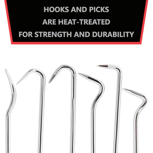 VASTOOLS Hose Removal Hook Pick Set Pack of 6, 10" Hose Hook, Spoon, 8" Remover, Puller Tool for Radiator Hoses - style: 6pc