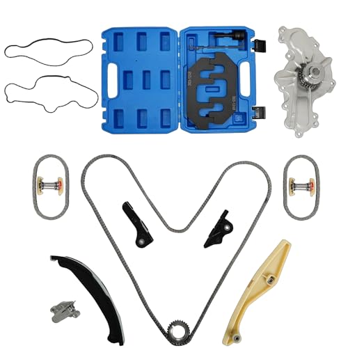 3.5 Timing Chain Kit w/Tool Kit Camshaft Holding Tool Water Pump | Fit For Ford Edge Explorer Flex Taurus Mustang 2011-2019 3.5L 3.7L V6 Replace OE BL3Z-6268-A AW6348