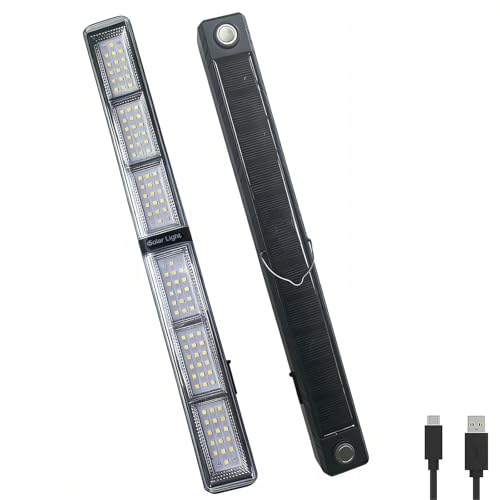 Solar Magnetic Work Light Bar 3000LM 4000mAh, Rechargeable LED Underhood Mechanic Light for Car Repair & Camping, Strong Magnet Base, Tripod Mount, Hook, Type-C - style: L0