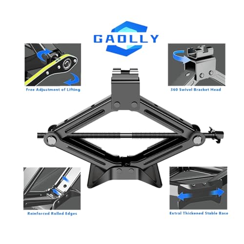 Scissor Jack - 2 Ton (4409 lbs) Car Emergency Kit with Lug Wrench, Tire Changing Kit for Sedan, Coupe, SUV, MPV
