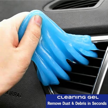 9 Pcs Car Detailing Brushes Kit, Car Interior Cleaning Tool with Cleaning Gel | car detailing brushes, cleaning gel & microfiber cleaning cloth,Safe for leather, vents, dash. Ideal for truck, auto, SUV, RV