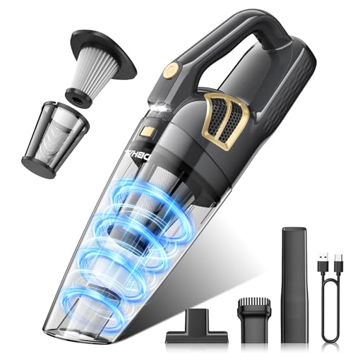 Handheld Vacuum Cordless Rechargeable, Hand Held Car Vacuum Cleaner | 16000PA Powerful Suction Portable Car Vacuum Cleaner with Multi Accessories, Hand Vacuum Cordless Rechargeable for Car Home - color: Gray