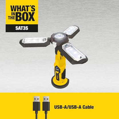 STANLEY SAT3S Rechargeable 1000 Lumen Lithium Spot Light with USB | Folds, Pivots & Extends for Maximum Versatility - style: 1000 Lumen
