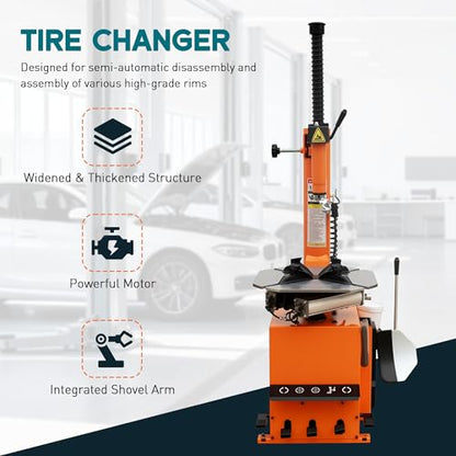 Albott 2 HP Tire Changer Machine for 10"–22" Rim Range | 10"–17" Outside Clamp, 12"–22" Inside Clamp, 110V Wheel Changer for Home Garage & Auto Shop - size: 10"–22" Compact Single Head