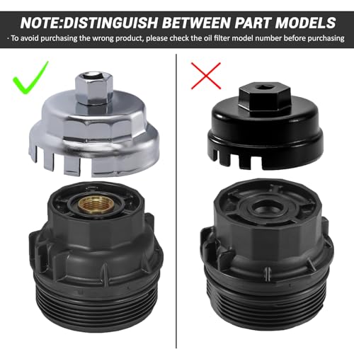 64mm 14 Flutes/6 Slots Oil Filter Cap Wrench Removal Tool Socket Compatible with Toyota, Lexus, and Scion Vehicles Equipped with 2.5L to 5.7L engines, Heavy-Duty Silver Alloy Steel - size: 6 Slot, style: Silver Alloy Steel - 6 Slot