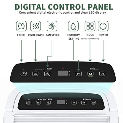 Shinco 6,000 Sq.Ft Energy Star Dehumidifier with WIFI, Ideal for Large Rooms and Home Basements, Efficient Moisture Removal with Adjustable Humidity Control, 1.32 Gallons Water Tank - color: 6,000 Sq.Ft.