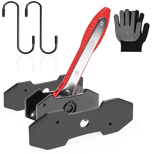 Brake Tools, Brake Caliper Compression Tool,360° Swing Ratchet Switch With Additional 2 pcs Large Steel Plate and 2 Hooks Nylon Grip Work Gloves for Single/Twin/Quad Piston,Car,Truck,SUV(Red)