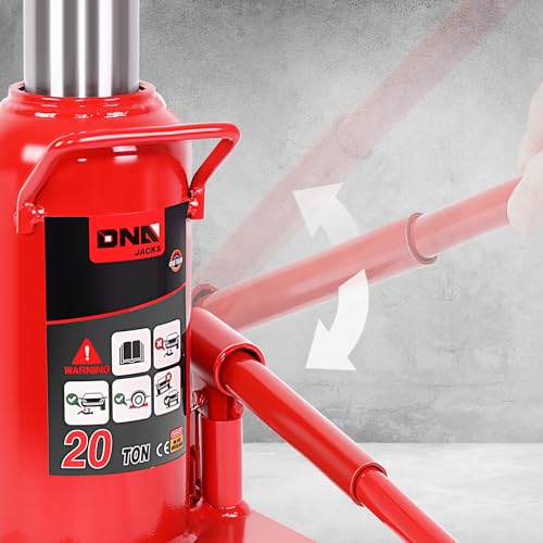 DNA Motoring 20 tons / 44092 lbs Lifting Automotive Welded Hydraulic Bottle Jack for Repair Vehicle, Pickup, Truck, w/Manual Handle, Red,TOOLS-00362 - color: red, style: 20 ton