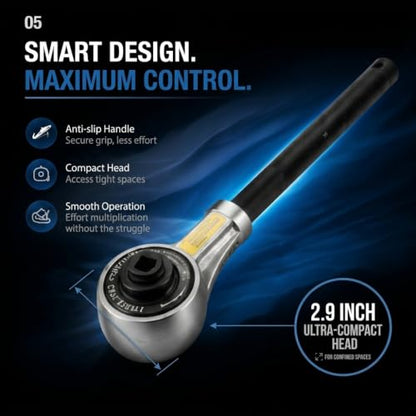 1/2" Drive Torque Multiplier Wrench, 1100 Ft-Lb Heavy Duty Force Multiplier Tool, Compact 1/2 Torque Multiplier Lug Nut Remover for Truck RV Tire Change, Perfect with 1/2 Breaker Bar