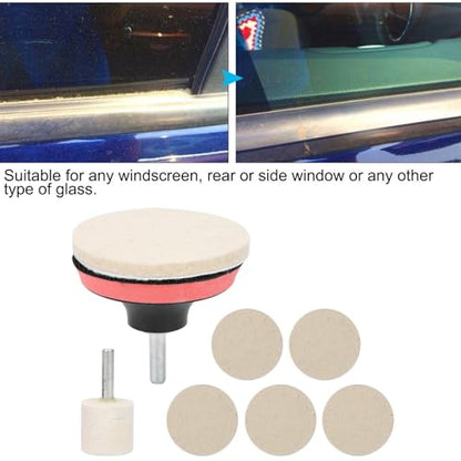 Car Glass Scratch Remover Kit, Windshield Scratch Remover, with 100g Cerium Oxide Powder oxido de cerio, Glass Polish and Wheels Set Polish Pads for Windshield Glass Scratch Remove