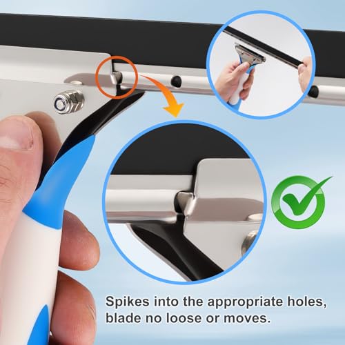 Mitclear 10 Feet Long Squeegee Window Cleaner Tool for Outdoor High Windows | Professional Window Cleaning Kit with Extension Poles for Indoor Outdoor Windows Car Windshield Solar Panel - size: 10 feet