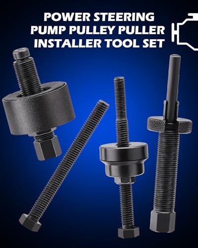 Orion Motor Tech Power Steering Pump Pulley Puller Installer Tool Set, Pump Pulley Remover Installer Tools Compatible with Ford, GM, and Chrysler - color: Red