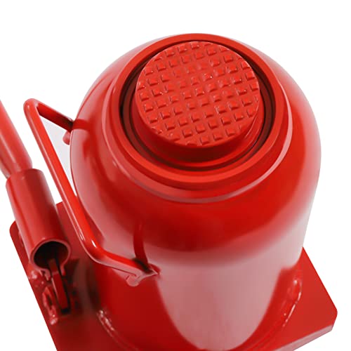 50 Ton Hydraulic Bottle Jack, 110,231lbs Red Stubby Low Profile Welded Bottle Jack with 18.5in Lifting Height, Alloy Steel Heavy Duty Bottle Jacks for Industrial Equipment - size: 50 Tons