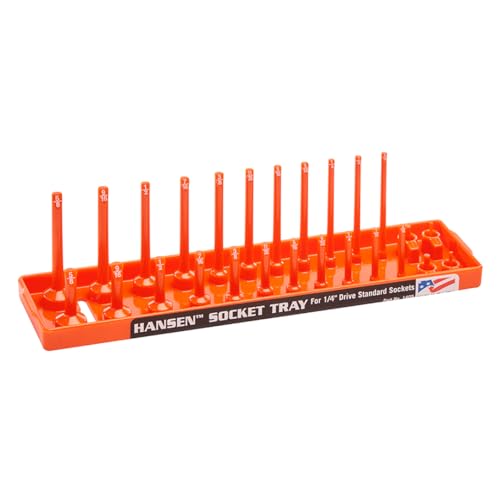 Hansen Global Hansen 1405 1/4" Drive Standard Regular & Deep Socket Holder - Orange