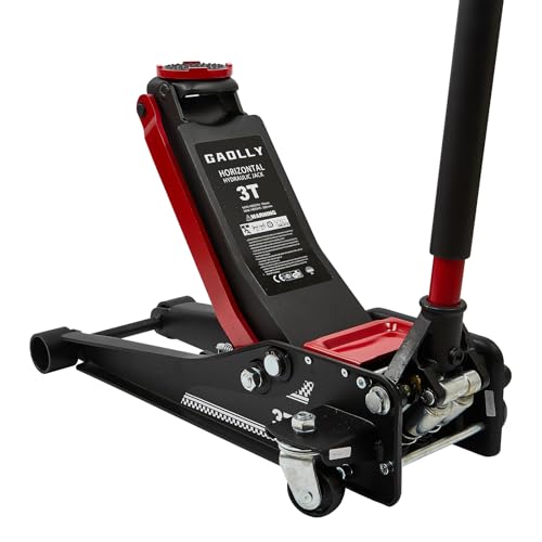 3 Ton (6600 lbs) Low Profile, Heavy-Duty Steel Racing Floor Jack with Dual Pistons Quick Lift Pump, Lifting Range 3.35"-19.69"