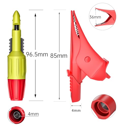 Goupchn Multimeter Test Leads Kit 6PCS with Alligator Clips | Heavy Duty Crocodile Clamps, Wire Piercing Probes 4mm Piercing Clip, For Multimeter Voltmeter Thermometer Testing - style: P1300H