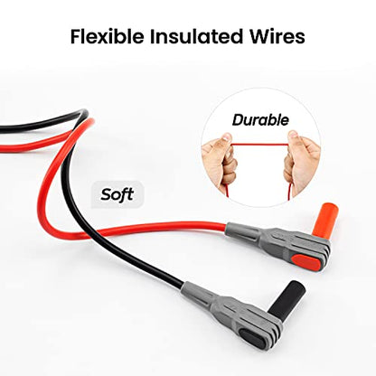 KAIWEETS Multimeter Test Lead Set for Electrical Testing, Soft Silicone Test Leads Kit for Fluke/AstroAI/INNOVA Multimeter Electronic Clamp Meter 11 PCS - size: 11PCS