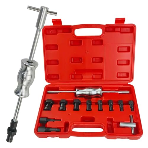 12pcs Blind Hole Collet Bearing Puller Set,8-32mm Inner Bearing Extractor with Slide Hammer Internal Bearing Extractor Puller Kit for Motorcycles, ATVs, and Scooters etc