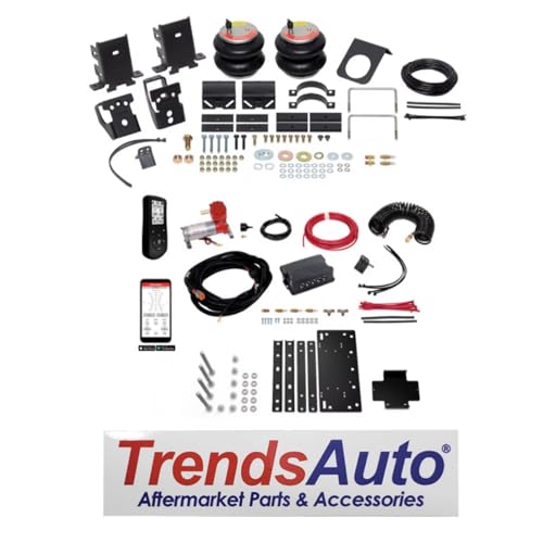 TrendsAuto Firestone Airide Red Label Rear Air Springs Kit & Air Command Heavy Compressor No Drill Mounting Plate with Dual Wireless App and Remote fits 2011-2016 F250 F350 | TrendsAuto Decal - size: Dual Path