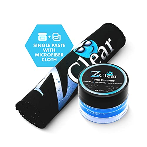 Z Clear Lens Cleaner Paste for Glasses & Sunglasses + Microfiber Cloth | Crystal-Clear Streak-Free Clean, Stays Fog-Free 1-3 Days | 300+ Uses | Safe for AR & Blue Light | Alcohol-Free | Made in USA